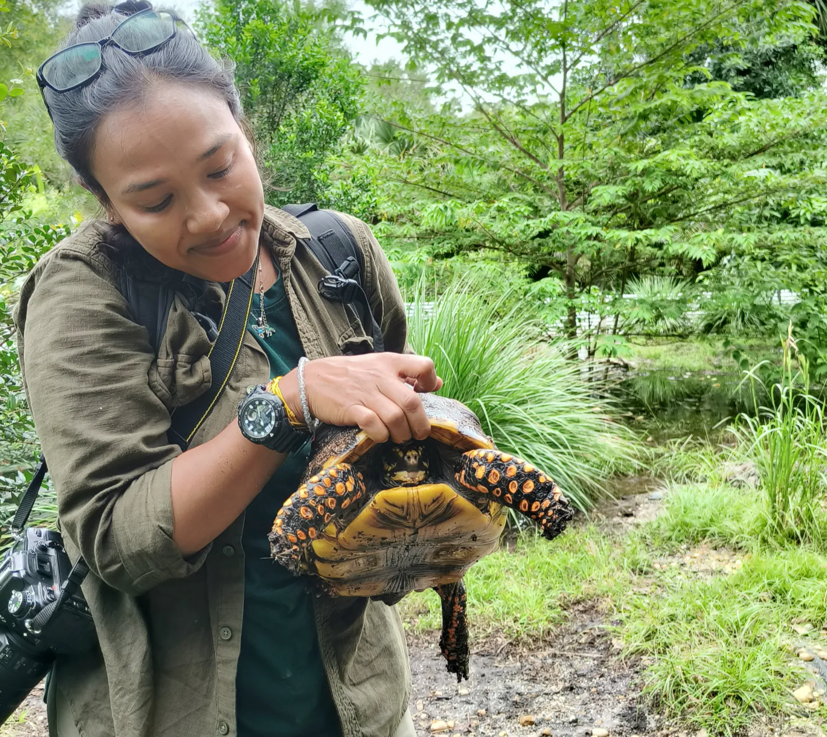Arpita Dutta on a field survey trail
